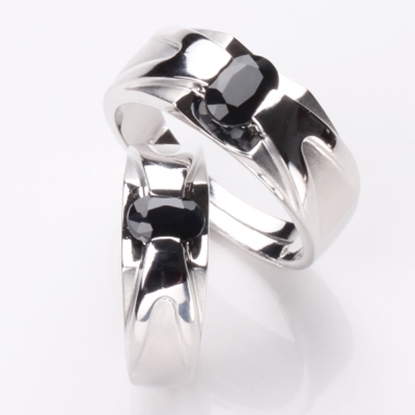 【雅紅珠寶】比翼雙飛天然1克拉/0.5克拉黑藍寶石對戒