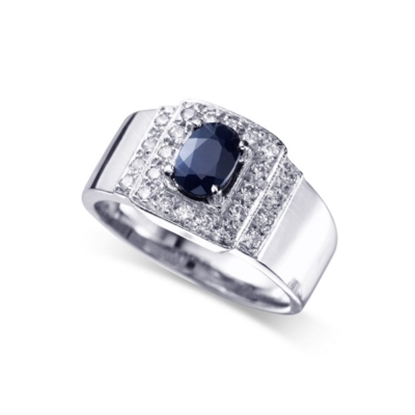 【雅紅珠寶】蒙地卡蘿天然1克拉黑藍寶石戒-活圍設計