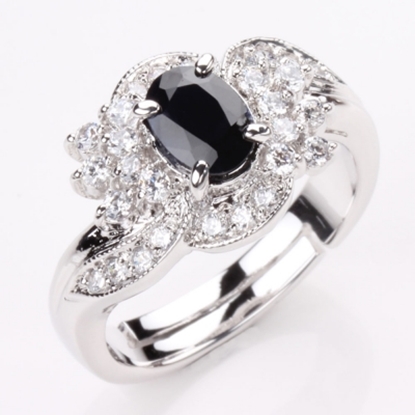 【雅紅珠寶】浪漫愛情天然1克拉黑藍寶石戒-活圍設計
