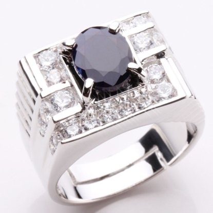 【雅紅珠寶】龍霸天下天然2克拉黑藍寶戒-活圍設計