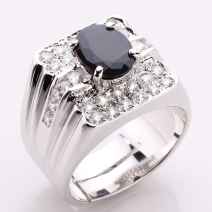 【雅紅珠寶】王者降臨天然2克拉黑藍寶石戒指-活圍設計