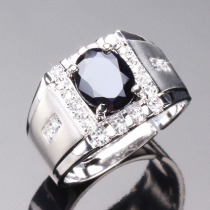 【雅紅珠寶】君臨天下天然2克拉黑藍寶戒-活圍設計