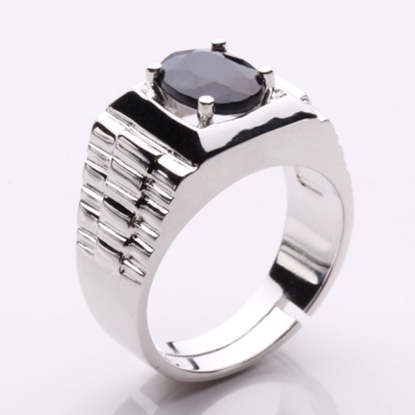 【雅紅珠寶】步步高昇天然2克拉黑藍寶戒-活圍設計