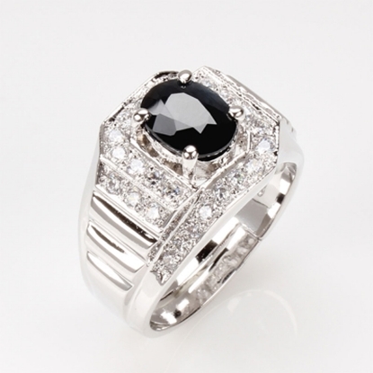 【雅紅珠寶】登峰造極天然2克拉黑藍寶石戒-活圍設計