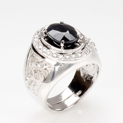 【雅紅珠寶】飛龍在天天然3克拉黑藍寶石戒-活圍設計