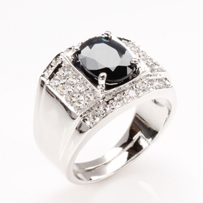 【雅紅珠寶】三皇五帝天然3克拉黑藍寶戒-活圍設計