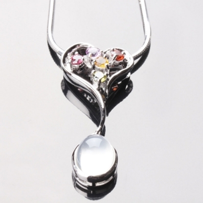 【雅紅珠寶】繽紛璀璨天然月光石項鍊-925純銀飾