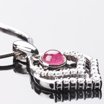 【雅紅珠寶】心心相印天然碧璽墜子-925純銀飾