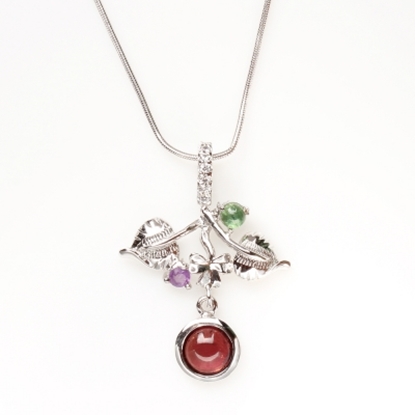 【雅紅珠寶】紅情綠意天然碧璽墜子-925純銀飾
