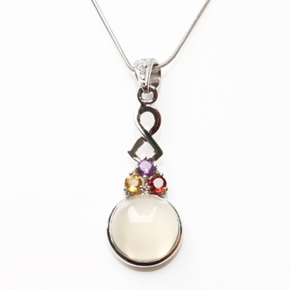 【雅紅珠寶】清耳悅心天然月光石項鍊-925銀飾