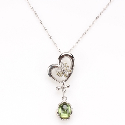 【雅紅珠寶】綠葉醉桃天然碧璽項鍊