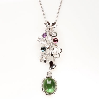 【雅紅珠寶】碧波蕩漾天然碧璽墜子-925純銀飾