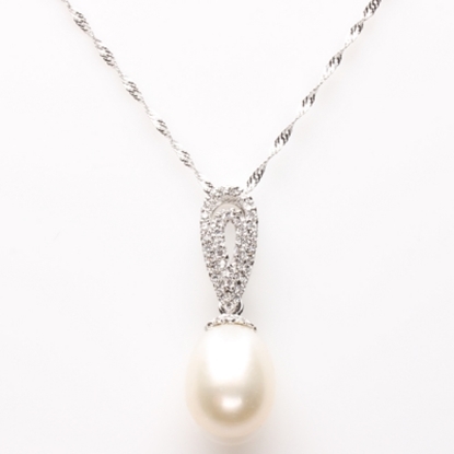 【雅紅珠寶】粉光若膩天然珍珠項鍊-925銀飾