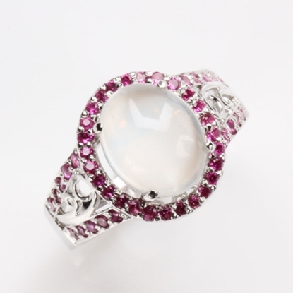 【雅紅珠寶】秀外慧中天然月光石戒指-925銀飾