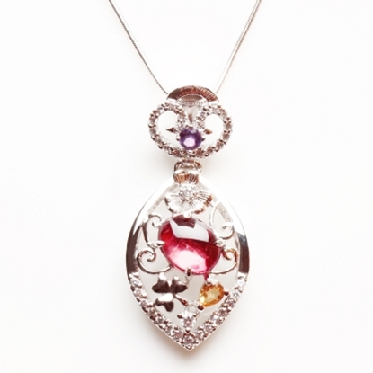 【雅紅珠寶】落英繽紛天然碧璽墜子-925純銀飾
