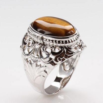 【雅紅珠寶】開創機運天然黃金虎眼石戒指-925純銀飾