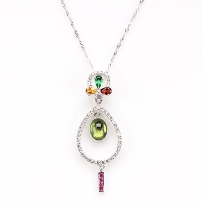 【雅紅珠寶】舞態生風天然碧璽項鍊-925純銀飾