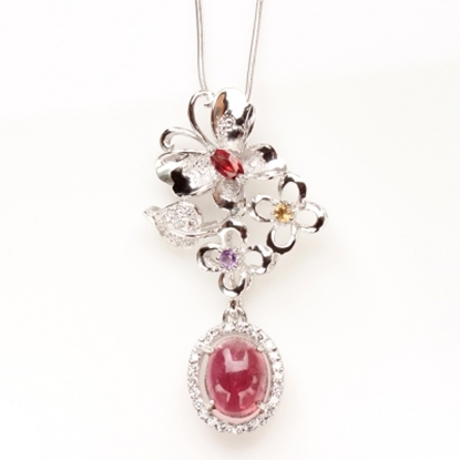 【雅紅珠寶】絢麗多彩天然碧璽墜子-925純銀飾