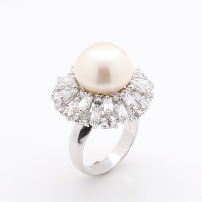 【雅紅珠寶】高貴優雅天然珍珠戒只-925銀飾