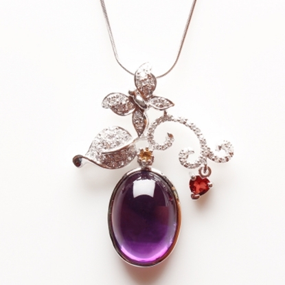 【雅紅珠寶】沂水春風天然紫水晶項鍊-925銀飾