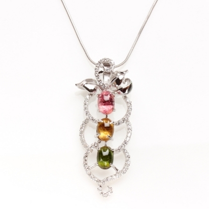 【雅紅珠寶】春暖花開天然碧璽墜子-925純銀飾