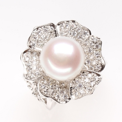 【雅紅珠寶】花開富貴天然珍珠戒指-925純銀飾