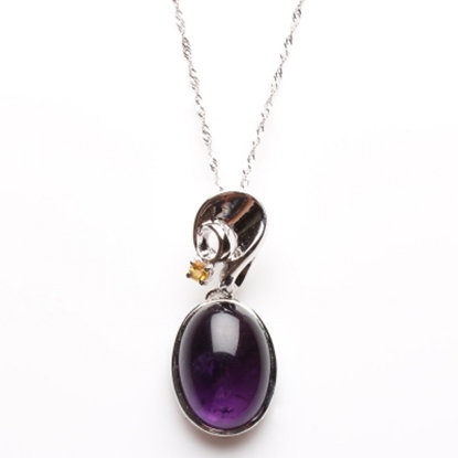 【雅紅珠寶】露紅煙紫天然紫水晶項鍊-925純銀飾