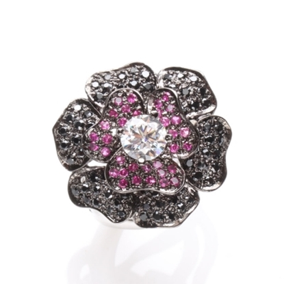 【雅紅珠寶】山茶花多層次戒指-925銀飾