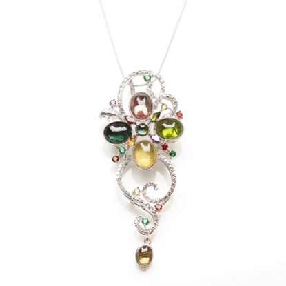 【雅紅珠寶】紅飛翠舞天然碧璽墜子-925純銀飾