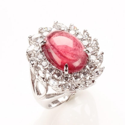 【雅紅珠寶】琴瑟調和天然紅碧璽戒-925純銀飾