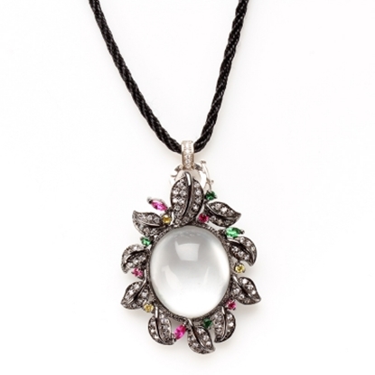 【雅紅珠寶】花朝月夕天然緬甸水沫玉項鍊-925純銀飾