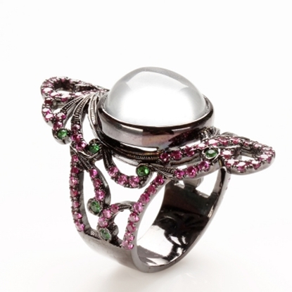 【雅紅珠寶】綺羅粉黛天然緬甸水沫玉戒-925純銀飾