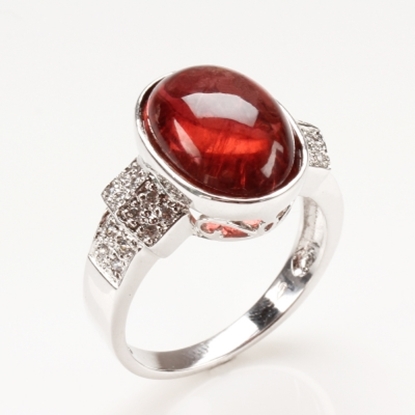 【雅紅珠寶】娉娉嫋嫋天然紅碧璽戒-925純銀飾