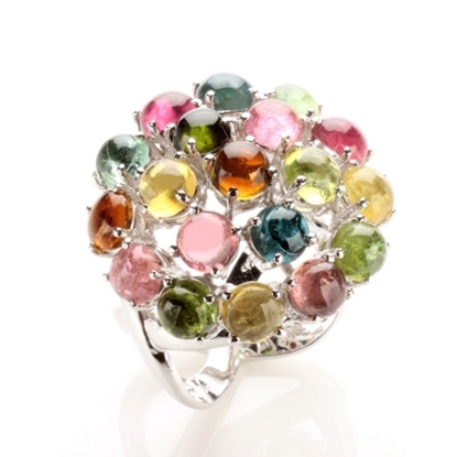 【雅紅珠寶】豔麗奪目天然碧璽戒-925純銀飾