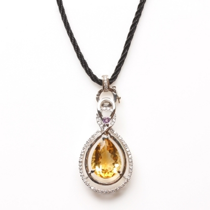 【雅紅珠寶】飛黃騰達天然黃水晶項鍊-925銀飾