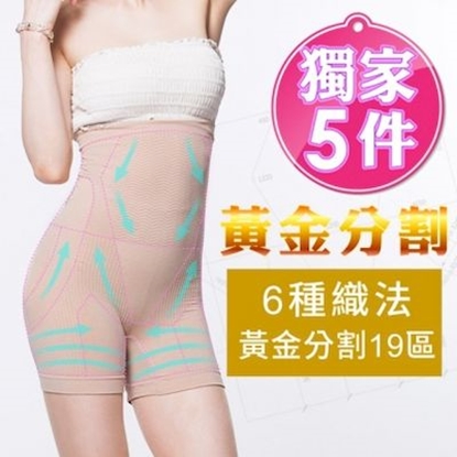 【JS嚴選】台灣製抗溢肉腰夾式收腹美臀平口塑身褲(超值5件)