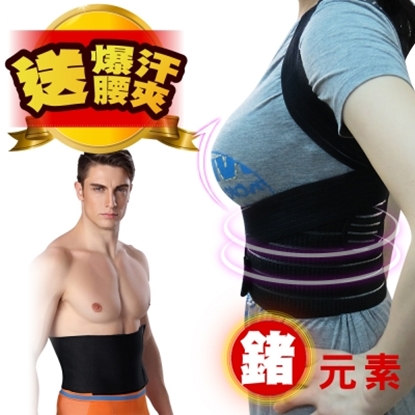 【JS嚴選】鍺元素塑身束腹挺背護腰神器(607挺背護腰神器+爆汗腰夾)