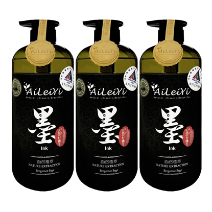 AiLeiYi洋甘菊潤膚沐浴精-墨/佛手柑鼠尾草1000ml(3瓶/組)