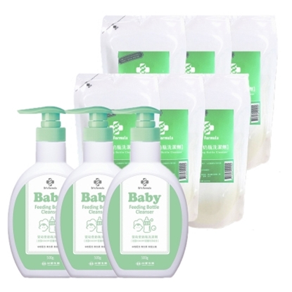 《台塑生醫》Dr's Formula嬰幼童奶瓶洗潔劑促銷組(3瓶+6包)