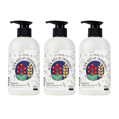 《台塑生醫》CC daily私密肌舒緩潔淨露(黑燕麥&蔓越莓)330g*3入