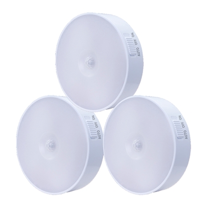 USB充電智能可調式感應燈(3入/組)-黃光