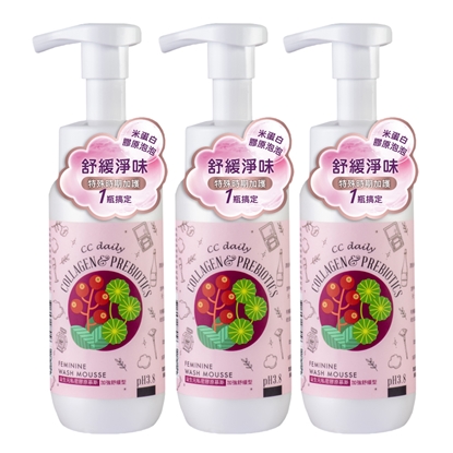 《台塑生醫》CC daily益生元私密膠原慕斯(加強舒緩型)200g*3入