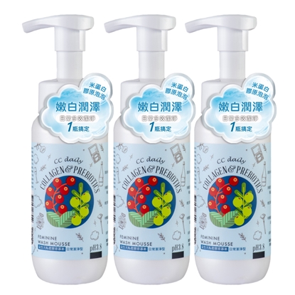 《台塑生醫》CC daily益生元私密膠原慕斯(日常潔淨型)200g*3入