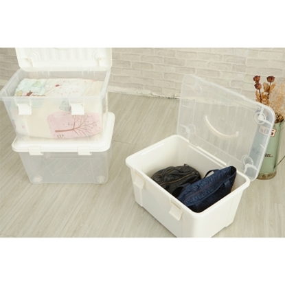 【H&R安室家】萬用滑輪收納整理箱45L(3入)-BNF51