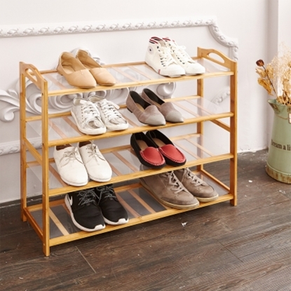 【H&R安室家】古典楠竹四層鞋架-SHF26