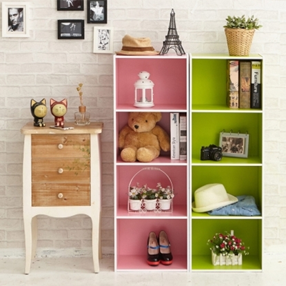 【H&R安室家】玩色木質四層櫃/書櫃-BCF33