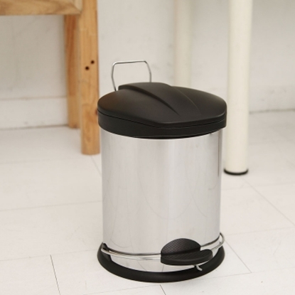 【H&R安室家】不鏽鋼腳踏垃圾桶-12L(台灣製造)-PB03D