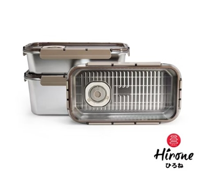 【日本Hirone】巨無霸不鏽鋼鎖鮮保鮮盒(6000ml/3800ml/2200ml)-美