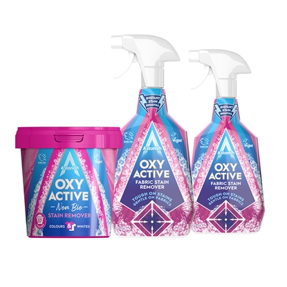 英國潔Astonish 洗衣省力清潔三入組-電(洗衣粉X1+衣噴X2)