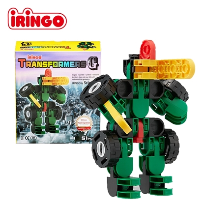韓國iRingo 百變創意3D積木-變形金剛(大綠士)